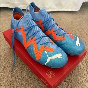 Puma Blue and Orange Soccer Cleats